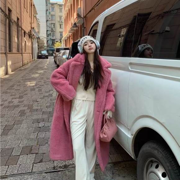 🚩steal Authentic MaxMara Pink Teddy Jacket - Picture 6 of 6